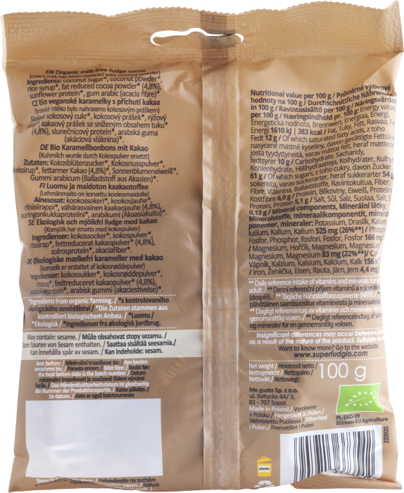 Caramele – aromă cacao bio 100g Super Fudgio [3]