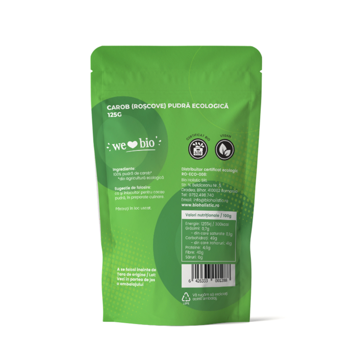 Carob pudră bio 125g Obio [2]