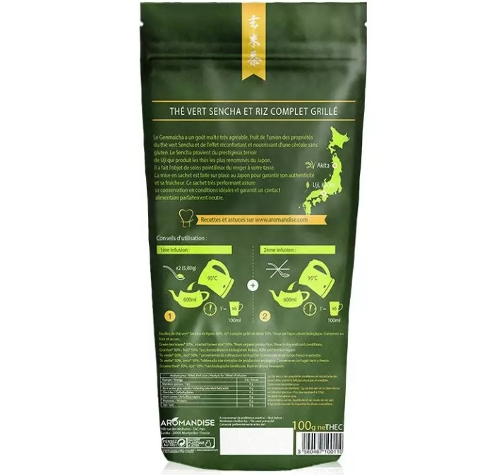 Ceai verde cu orez genmaicha bio 100 g Aromandise [3]