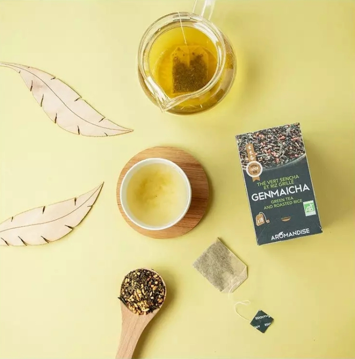 Ceai verde cu orez genmaicha bio 18 dz x 2 g 36 g Aromandise [3]