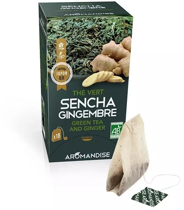 Ceai verde sencha cu ghimbir bio 18 dz x 2 g 36 g Aromandise [4]