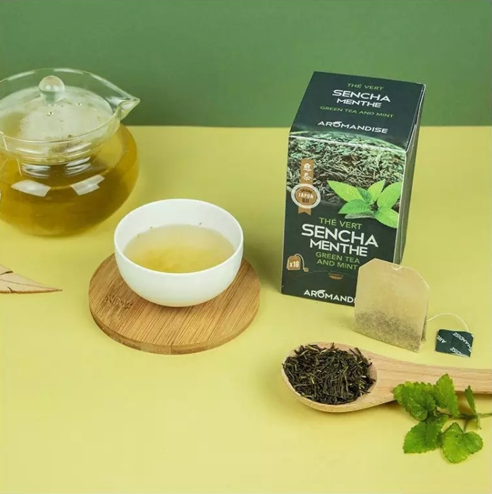 Ceai verde sencha cu mentă bio 18 dz x 2 g 36 g Aromandise [5]