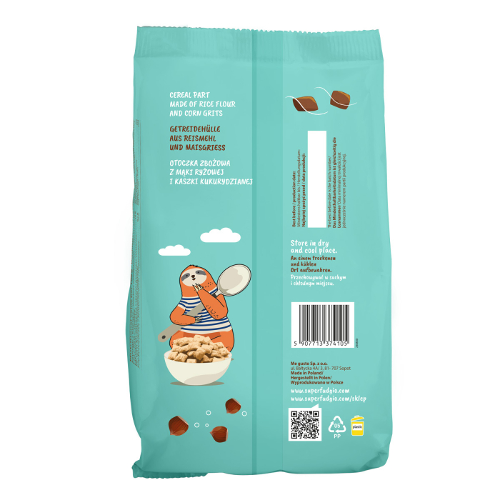 Cereale umplute cu ciocolată și alune de pădure bio 200g Super Fudgio [2]