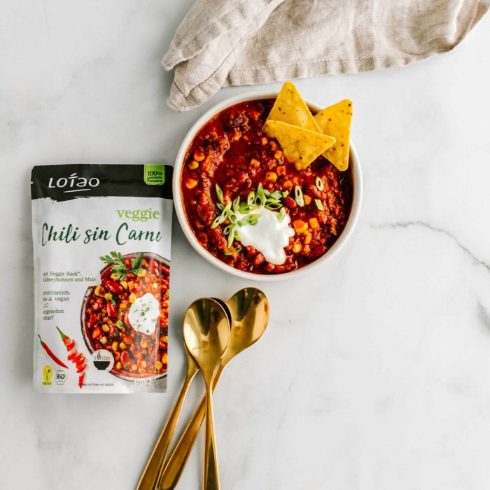 Chili sin carne vegan cu fasole roșie și legume bio 320g Lotao [6]