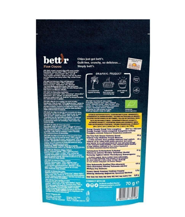 Chips de cocos cu cacao bio 70 g Bettr [2]
