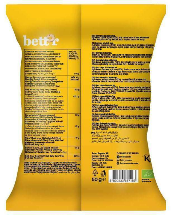 Chips din mere bio 50 g Bettr [2]