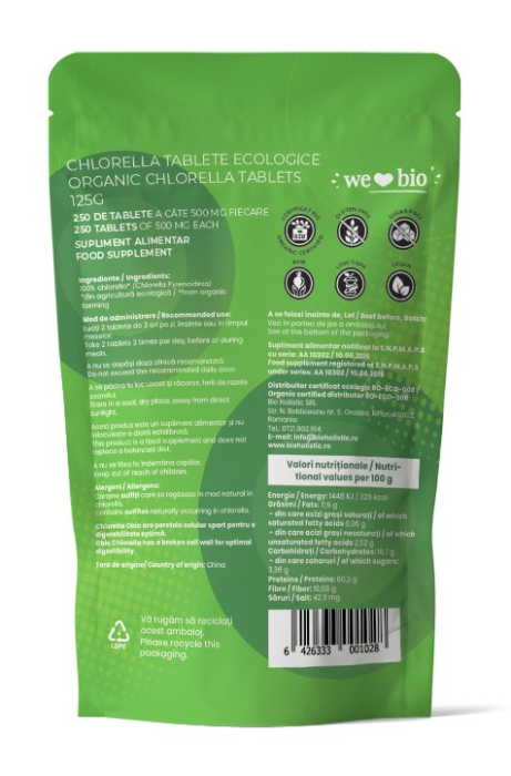 Chlorella tablete bio 125g Obio [2]