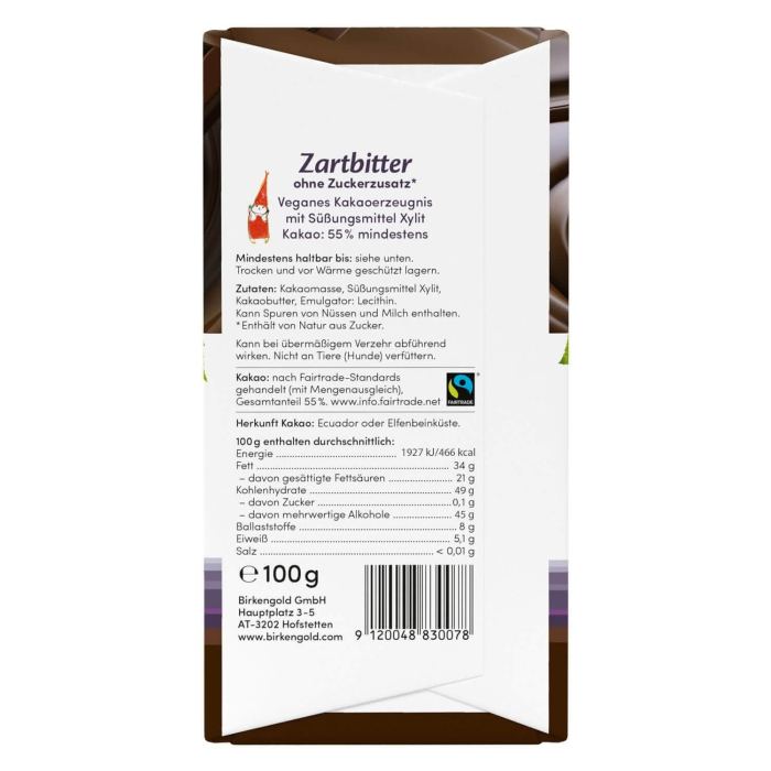 Ciocolată neagră 55% cacao 100g Birkengold [2]