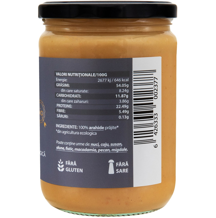 Cremă de arahide crunchy bio 500g Obio [3]