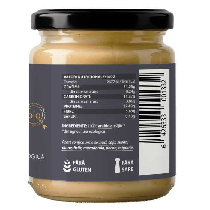 Cremă de arahide smooth bio 250g Obio [2]