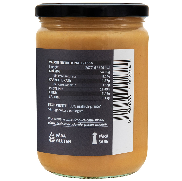 Cremă de arahide smooth bio 500g Obio [3]