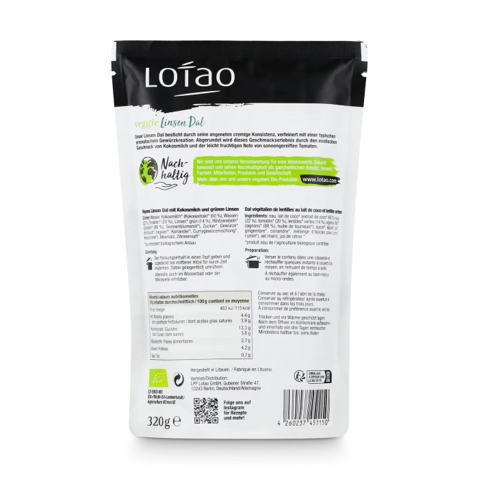 Dal de linte (mâncare indiană) bio 320g Lotao [3]