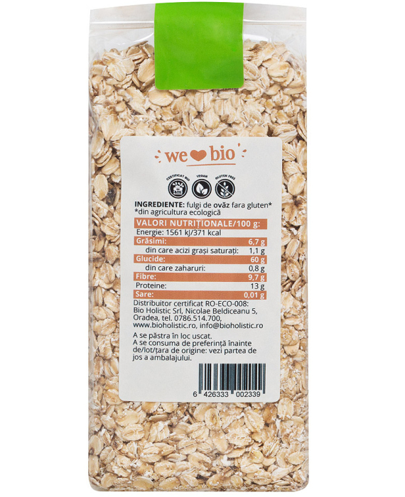Fulgi de ovăz fără gluten bio 300g Obio [2]