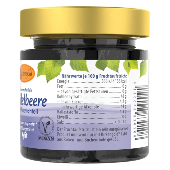 Gem de afine îndulcit cu xylitol 200g Birkengold [2]