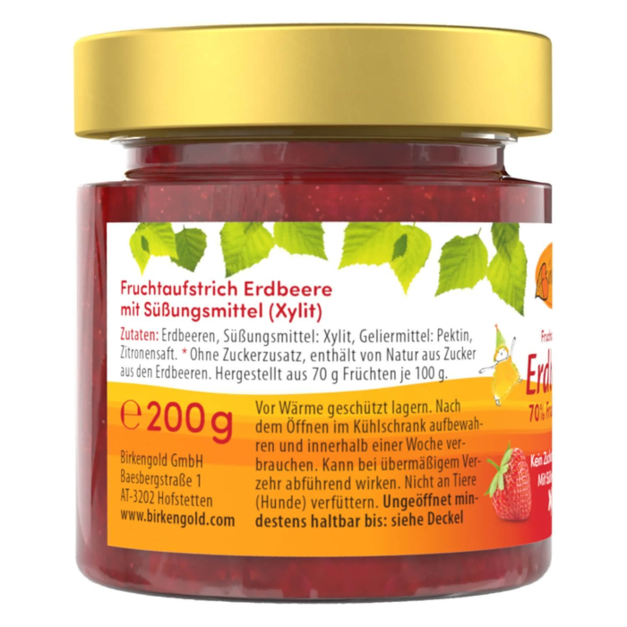 Gem de căpșuni îndulcit cu xylitol 200g Birkengold [3]