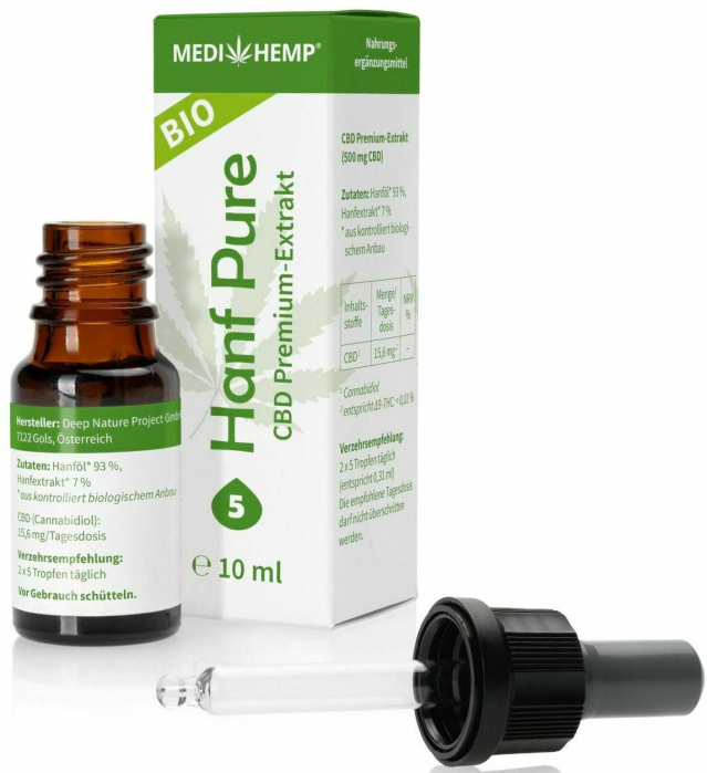 Hemp Pure 5% CBD Bio 10ml Medihemp [2]