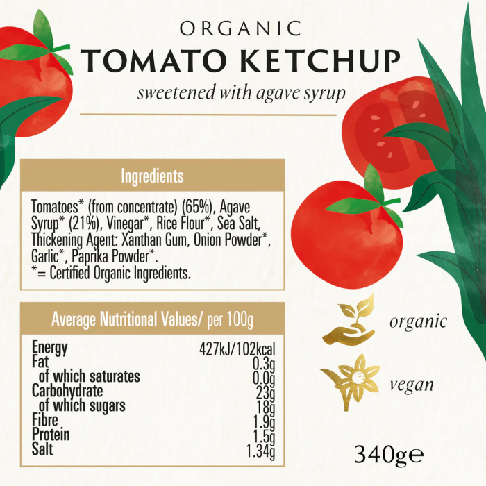 Ketchup cu sirop de agave bio 340 g Biona [2]