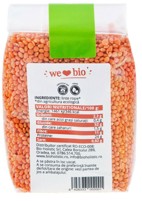 Linte roșie bio 400g Obio [2]