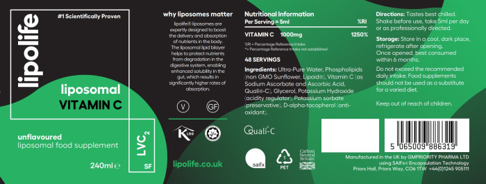 LVC2 - Vitamina C lipozomală 240 ml Lipolife [3]