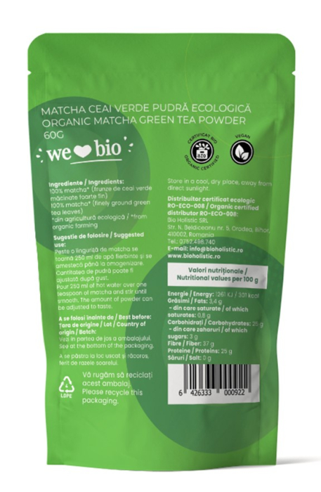 Matcha pudră bio 60g Obio [2]