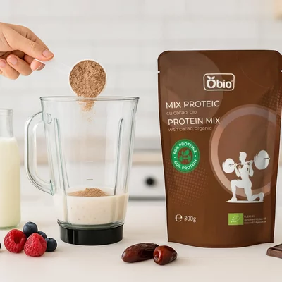 Mix proteic cu cacao bio 300 g Obio [6]