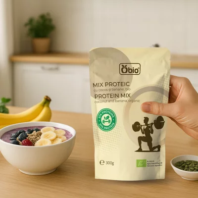 Mix proteic cu cocos și banane bio 300g Obio [4]