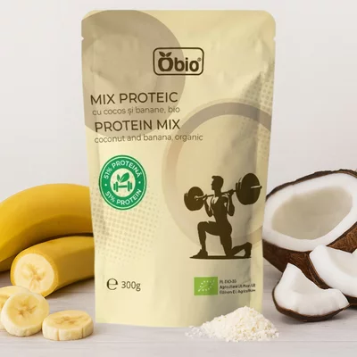 Mix proteic cu cocos și banane bio 300g Obio [6]