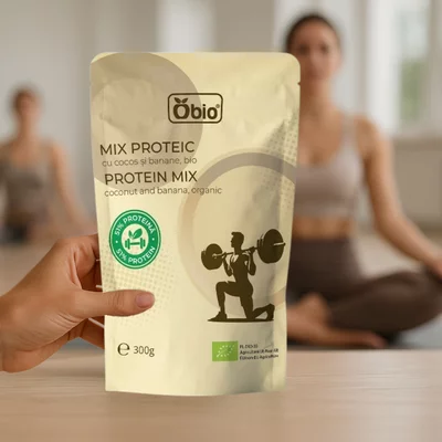 Mix proteic cu cocos și banane bio 300g Obio [3]
