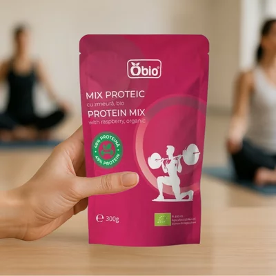 Mix proteic cu zmeură bio 300g Obio [3]
