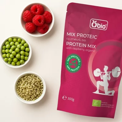 Mix proteic cu zmeură bio 300g Obio [5]