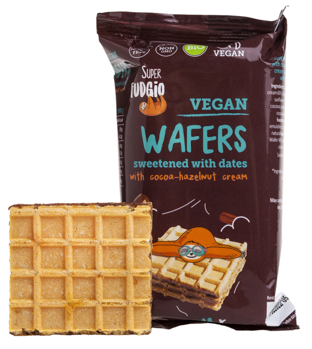 Napolitane cu cacao și alune de pădure îndulcite cu curmale bio 120g Super Fudgio [2]