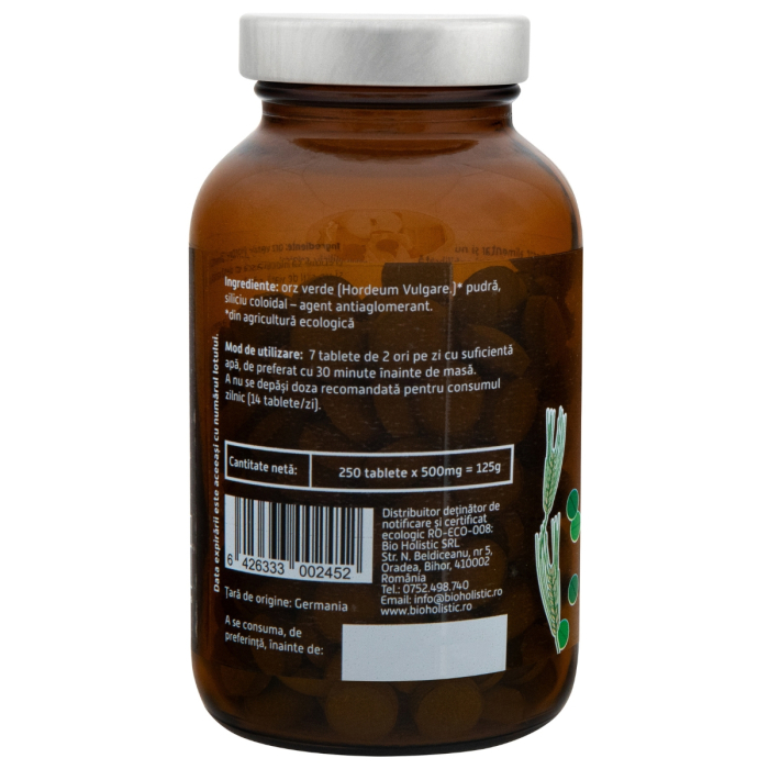 Orz verde bio, 250 tablete, 125 g, Obio [2]