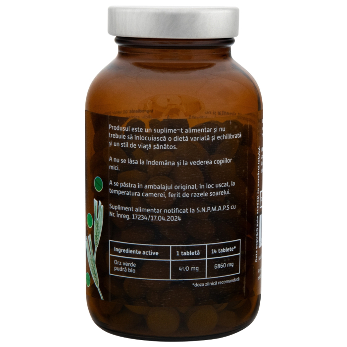 Orz verde bio, 250 tablete, 125 g, Obio [3]