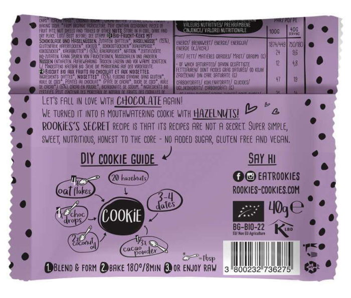 Rookies cu ciocolată și alune bio 40g Rookies [2]