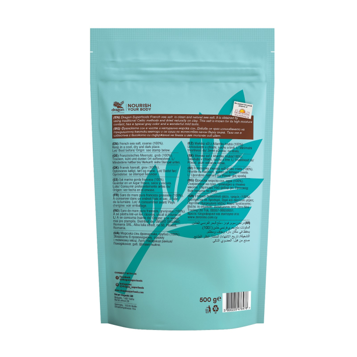 Sare pură de mare franceză (sare celtică) grunjoasă 500g Smart Organic [2]