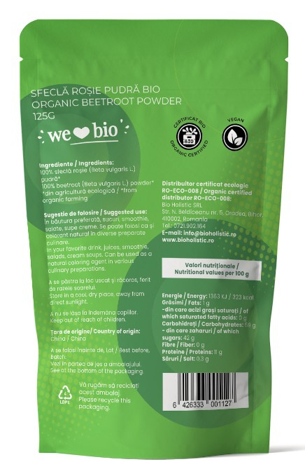 Sfeclă roșie pudră bio 125g Obio [2]