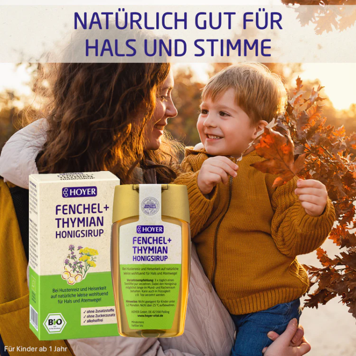 Sirop de miere cu fenicul și cimbru bio 250g Hoyer [2]