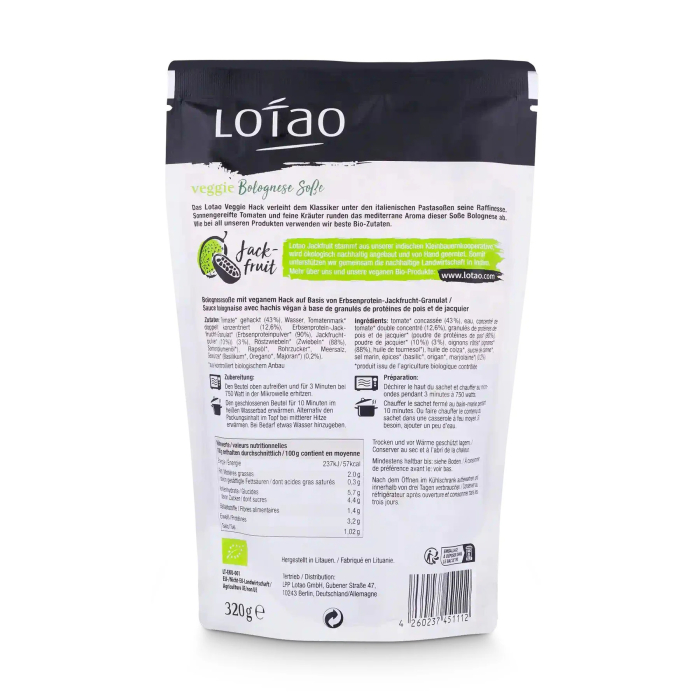 Sos bolognese bio 320 g Lotao [5]
