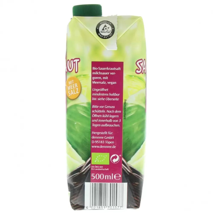 Suc de varză murată bio 500 ml Dennree [2]