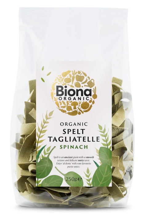 Tagliatelle din speltă cu spanac bio 250g Biona [1]