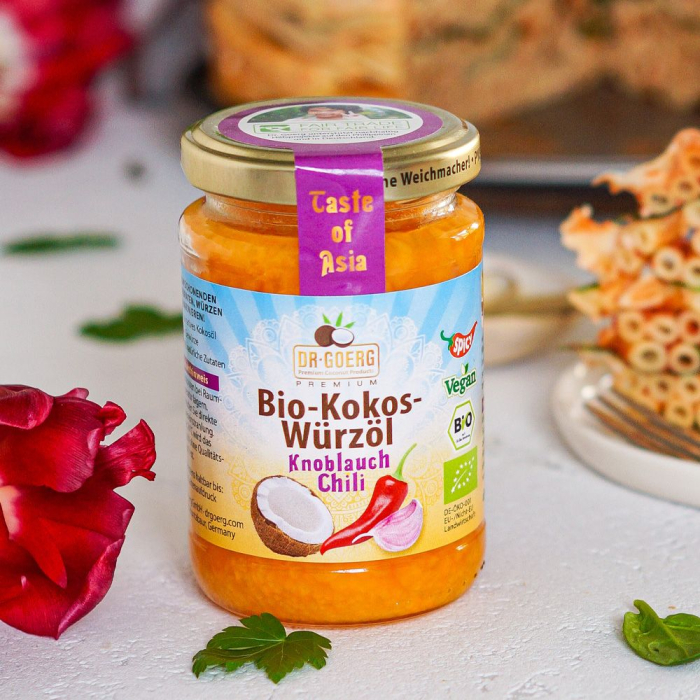 Ulei de cocos cu usturoi și chilli bio 190 ml Dr. Goerg [3]
