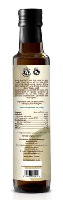 Ulei de cocos MCT C8 bio 250 ml Obio [2]