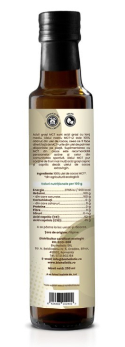 Ulei de cocos MCT C8 + C10 bio Bio 250 ml Obio [2]