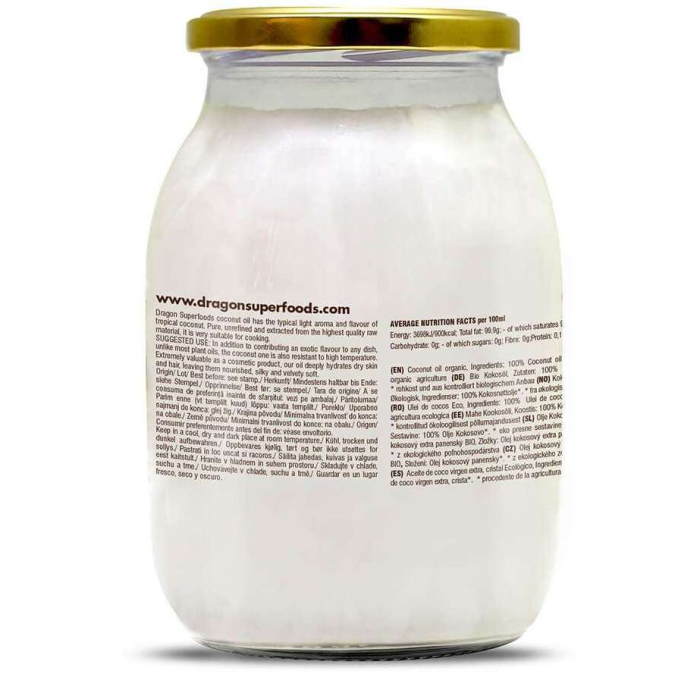 Ulei de cocos virgin presat la rece bio 1 l Dragon Superfoods [3]