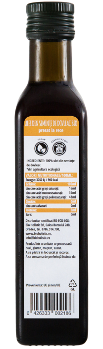 Ulei din semințe de dovleac bio 250 ml Obio [2]