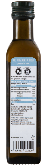 Ulei din semințe de in bio 250 ml Obio [2]