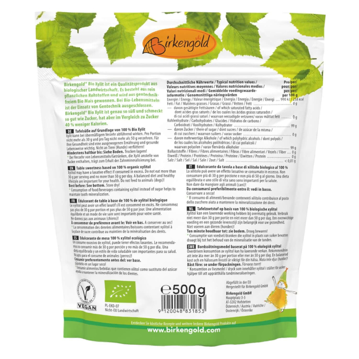 Xylitol din porumb bio 500 g Birkengold [2]