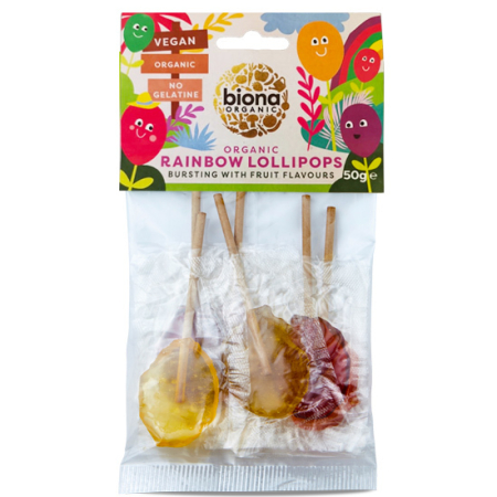 Produse Alimentare  Pentru Copii - Acadele rainbow bio, 6 buc./pachet, 50 g, Biona