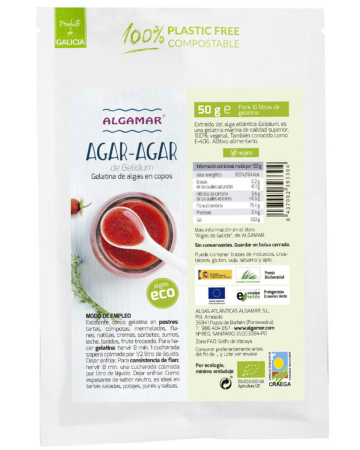 Alge de Mare și Derivate din Alge - Agar-agar fulgi bio 50 g Algamar