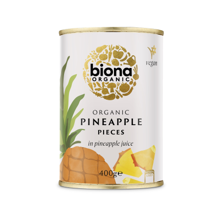 Conserve - Ananas bucăți în suc de ananas la conservă bio 400g Biona